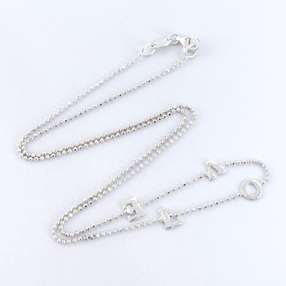 Vintage Italy Dyadema Sterling Silver 925 LOVE Letter Necklace 18" - Picture 4 of 5